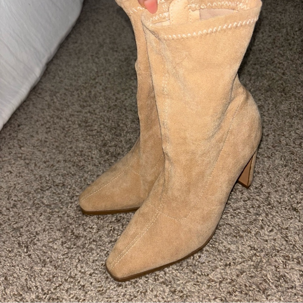 Tan Suede booties size 5.5